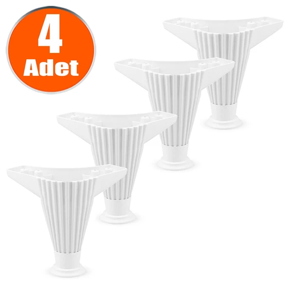 Mobilya Kanepe Koltuk Ünite Puf Ayağı 12 Cm Beyaz Baza Ayakları 4 Adet