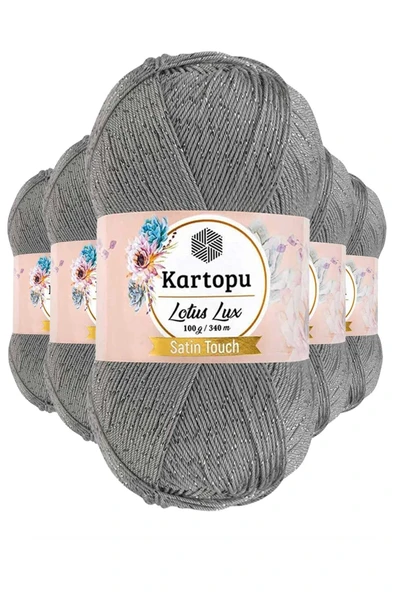 5 Adet Lotus Lux Bikini Büstiyer Bluz Simli Örgü İpi K941 Açık Gri ürün görseli