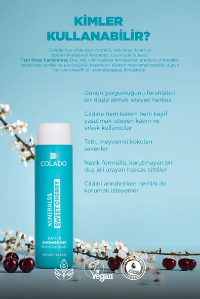 COLADO Tatlı Kiraz Canlandırıcı Duş Jeli – Sweet Cherry Mineral Glow Shower Gel (400 ml) - 2