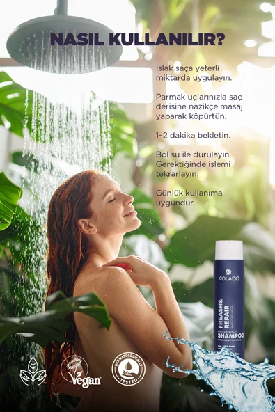 COLADO Kepek Karşıtı Ferahlatıcı Şampuan – Fresh & Repair Anti-Dandruff Shampoo (400 ml) - 4