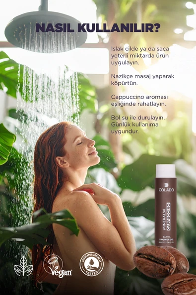 COLADO Cappuccino Mineral Duş Jeli – Kahve Aromalı | Cappuccino Mineral Touch Shower Gel (400 ml) - 4
