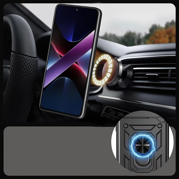 Zipax Honor 400 Kılıf Kamera Korumalı Yüzüklü Standlı Zr-SrVega - Resim 2