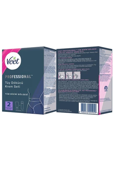 Veet Professional Bikini Bölgesi Tüy Dökücü Krem Seti 50ml+50ml x2 - Resim 7