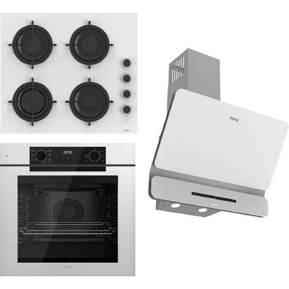 Steamart-Fryart-Sılentart Serisi Beyaz Set (CS206-FA + QEP63CB +D081-SA) - Emaye Izgara ürün görseli 1