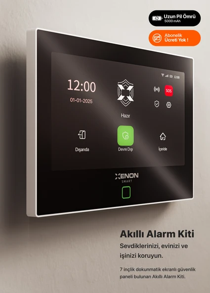 Xenon Smart Akıllı Alarm Güvenlik Kiti Wi-Fi/4G Otomatik Arama Mobil Uygulama ile Kontrol Dokunmatik Ekran Uzaktan Kumanda Kapı Pencere Hareket Sensörü Su Baskını Sensörü X7570 - 2