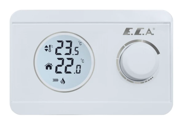 Eca Poly Pure 100W Dijital Pilli On-Off Kablosuz Oda Termostatı - Resim 2