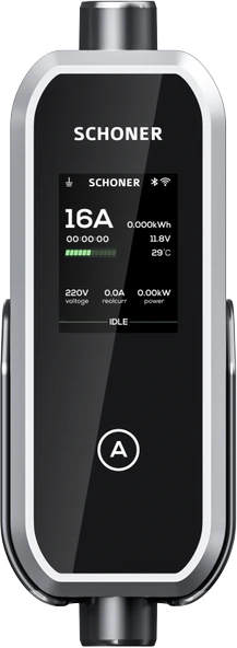 Schoner 3.5kw Taşınabilir Elektrikli Araç Şarj Istasyonu -Tak ve Şarj Et- Wi-Fi / Bluetooth Smart 5 Metre Tip2 Kablolu - 6