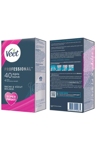 Veet Professional Ağda Bandı Hassas Ciltler Için Bacak&Vücut Bölgesi Süper Fırsat 80 Adet (40X2) - 8