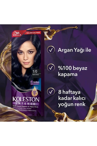 Koleston Intense Saç Boyası 1/0 Mavi Siyah - Salon Kalitesi - 5