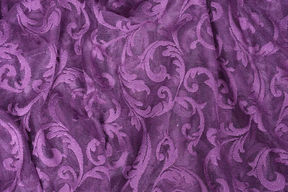 SULTAN 2 MOR RENK TEK KANAT Hazır dikilmiş Pileli Fon Perde 75*260 cm - Resim 4