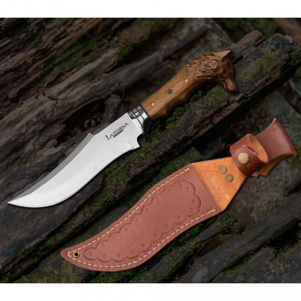 Lazbisa Outdoor Bıçak Çakı Kamp Bıçağı El Yapımı Dövme Çelik (33 Cm) - Kılıf Hediyeli
