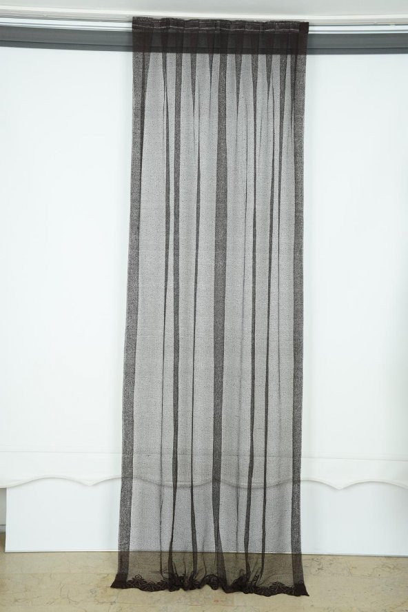 DAR ETEK ACI KAHVE RENK TEK KANAT Hazır dikilmiş Pileli Fon Perde 75*260 cm