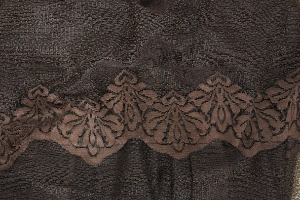 DAR ETEK ACI KAHVE RENK TEK KANAT Hazır dikilmiş Pileli Fon Perde 75*260 cm - 7