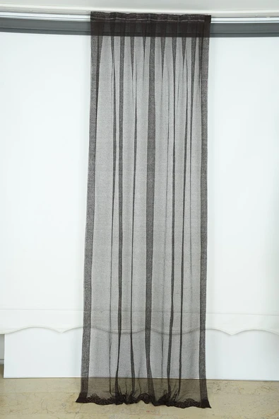 DAR ETEK ACI KAHVE RENK TEK KANAT Hazır dikilmiş Pileli Fon Perde 75*260 cm ürün görseli 1