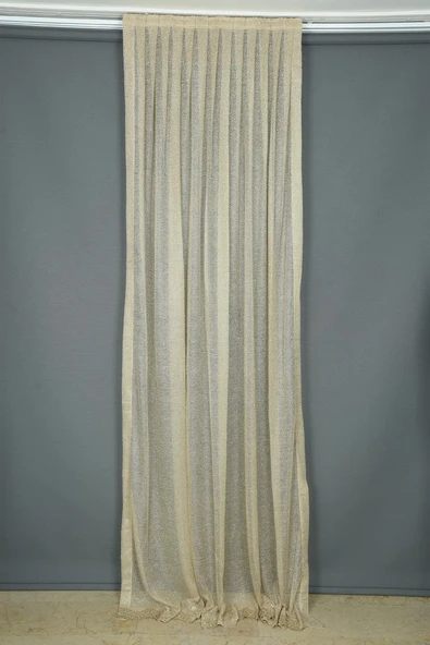 DAR ETEK VİZON RENK TEK KANAT Hazır dikilmiş Pileli Fon Perde 75*260 cm ürün görseli