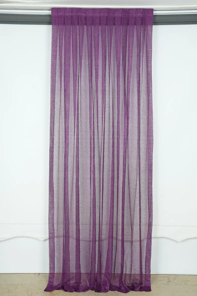 DAR ETEK MOR RENK TEK KANAT Hazır dikilmiş Pileli Fon Perde 75*260 cm ürün görseli 1