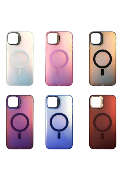 iPhone 14 Pro Max Primera Magsafe Standlı Kapak - Pembe - Resim 2