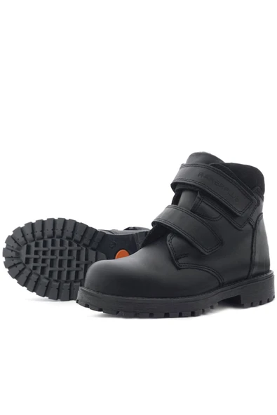 Rakerplus Sentor Hakiki Deri Yünlü Siyah Cırtlı Çocuk Bot - Resim 8