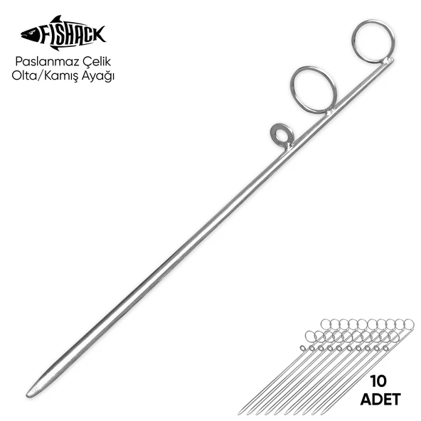Olta Kamış Ayağı - Paslanmaz Çelik - Fishack - Galvaniz Kaplamalı - 10'lu - 1