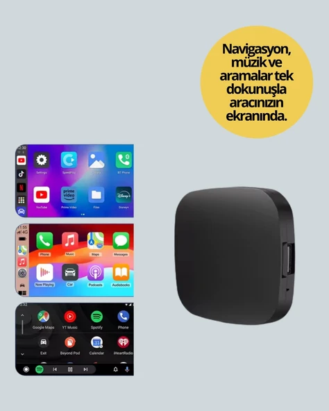 Kablosuz CarPlay ve Android Auto Dönüştürücü Adaptör - 4
