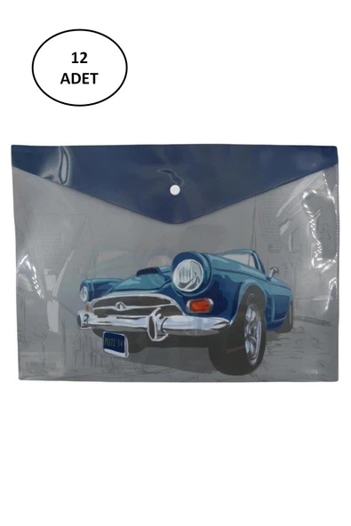 Puti Desenli A4 Çıtçıtlı Dosya 2 Taşıt Desenli (12 Li Paket) ürün görseli