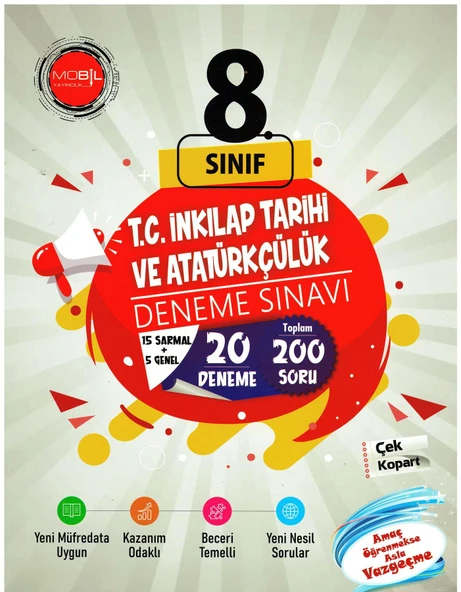 Mobil 8.Sınıf T.C. İnkılap Tarihi ve Atatürkçülük 20 Deneme