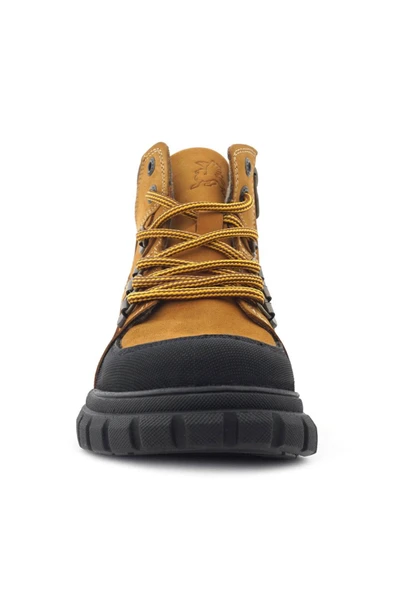 Rakerplus Hakiki Deri Sarı Kahverengi Fermuarlı Erkek Çocuk Bot - Resim 6