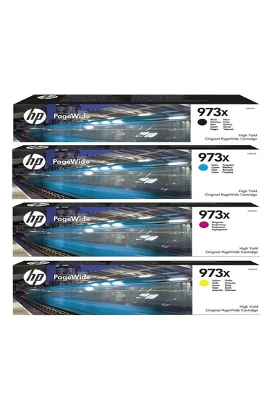 HP 973X 4'lü Takım C/m/y/bk Hp Pagewide Pro 452DW / 477DW Mfp Kartuş - 1