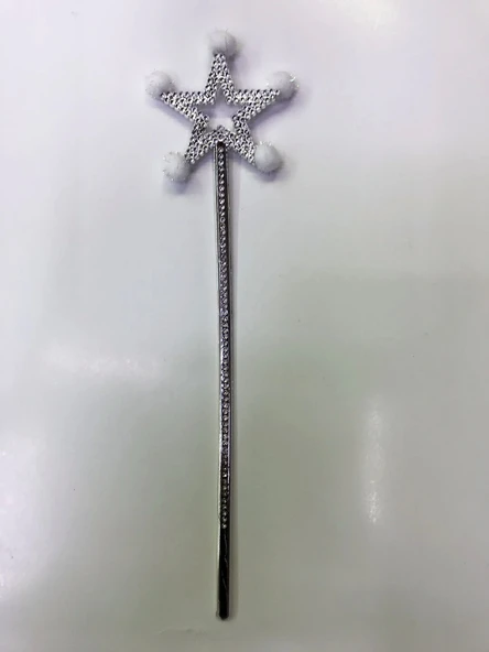 Yıldız Peri Asası Sihirli Değnek Beyaz Ponponlu - Resim 2