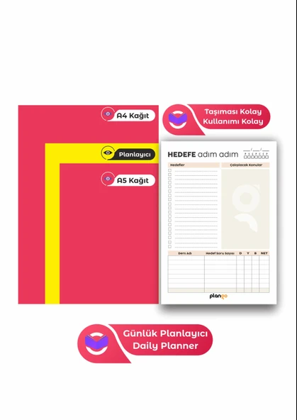 Plango Sınav Planlayıcı Model 2 - Çek Kopar Sınav Planlama Defteri - TYT - AYT - LGS - KPSS - DGS Sınav Planlama - Resim 3