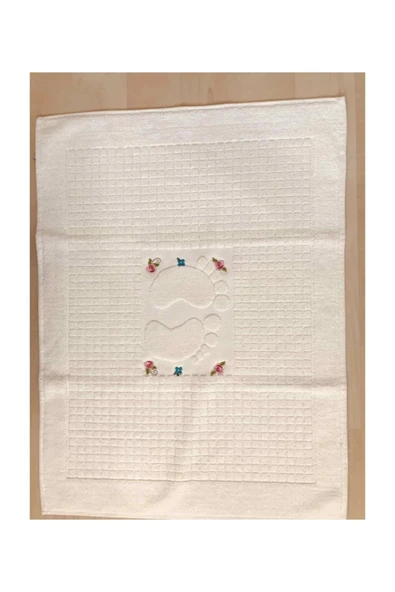 Madame Clean Home 2 Tane Nakışlı Ayak Havlusu %100 Pamuk Ölçü:50x70 - 3