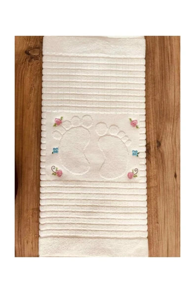 Madame Clean Home 2 Tane Nakışlı Ayak Havlusu %100 Pamuk Ölçü:50x70 - 4