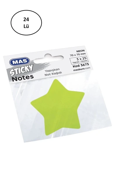 Mas 3673 75 Yaprak Yapışkan Not Kağıdı Yıldızlı ürün görseli