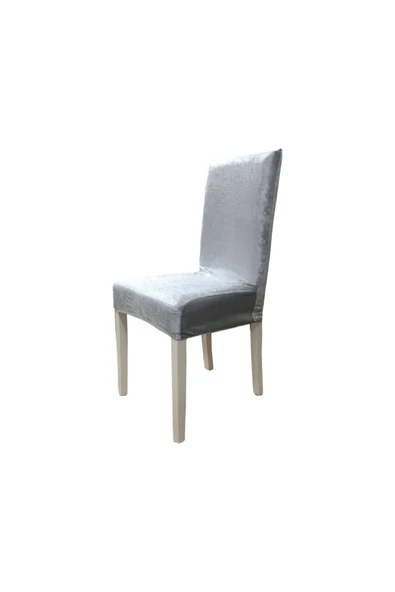 Madame Clean Home Kadife Likralı Sandalye Kılıfı 6'lı Set Gri - 1