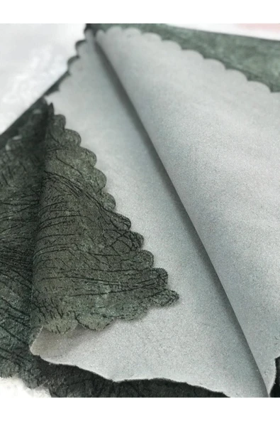 Selçuklu Tekstil Damar Desenli Ve Parlak Koyu Yeşil Süngerli Koltuk Çekyat Örtüsü - Resim 2