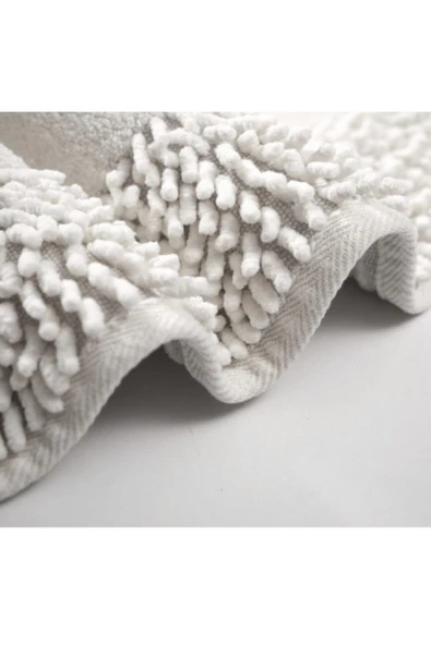 Madame Clean Home Cotton Special %100 Pamuk 2'li Oval Osmanlı Desen Pamuklu Klozet Takımı Krem - 5