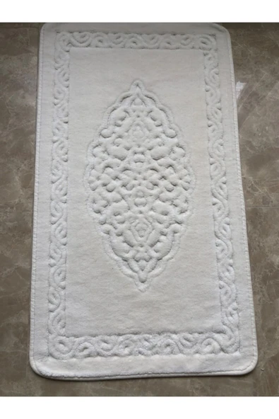 Madame Clean Home Cotton Eco 2li Pamuklu Banyo Paspas Seti Osmanlı Desen Krem - 3