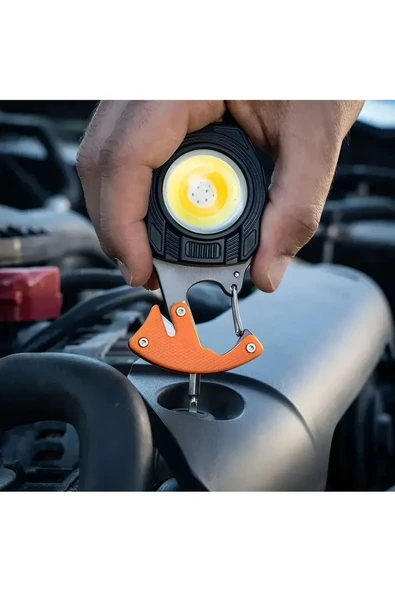 2 Adet Q-Max Çok Fonksiyonlu Mini Led Lamba Anahtarlık ve Çakmak USB Şarjlı Kamp İçin Taşınabilir Tam 7 Modlu - 2