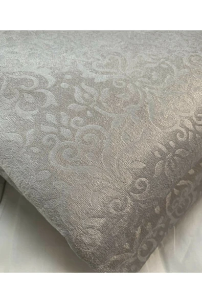 MODA HOME Kendinden Desenli Kaymaz Süngerli Koltuk Örtüsü Açık Gri ürün görseli