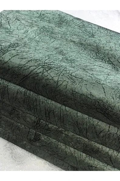 Selçuklu Tekstil Damar Desenli Ve Parlak Koyu Yeşil Süngerli Koltuk Çekyat Örtüsü - Resim 3