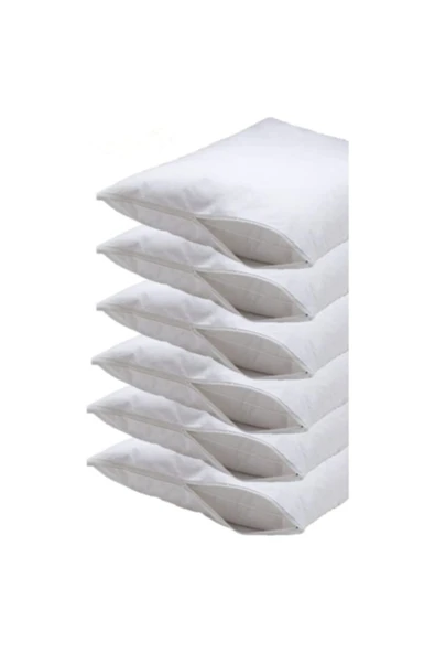 Madame Clean Home 6 Adet Yastık Içi Kılıf Fermuarlı Beyaz %100 Pamuk Kumaş 50x70 Cm - 1