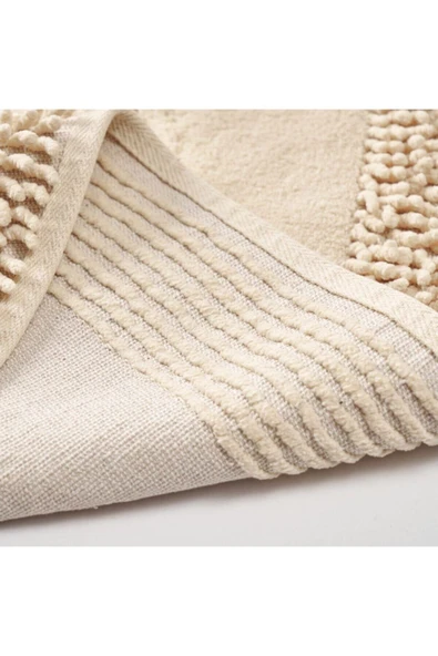 İva Home Collections Tiffany Oval 2'li Pamuklu Klozet Takımı, Capuccino Banyo Paspas Seti - 2