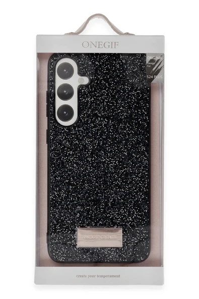 Onegif Samsung Galaxy A34 5G Bright Simli Kapak - Gold - Resim 3