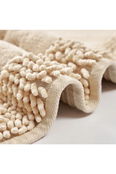 Madame Clean Home Cotton Special %100 Pamuk 2'li Oval Osmanlı Desen Pamuklu Klozet Takımı Cappucino - 3