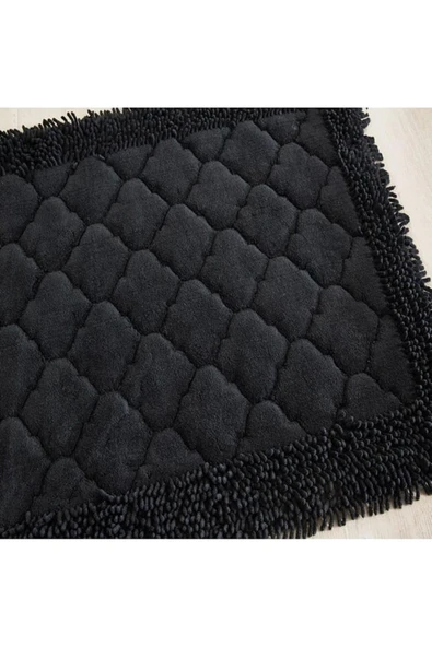 Madame Clean Home Cotton Special 2'li Pamuklu Klozet Takımı Antrasit Banyo Paspas Seti Klozet Takımı - 3