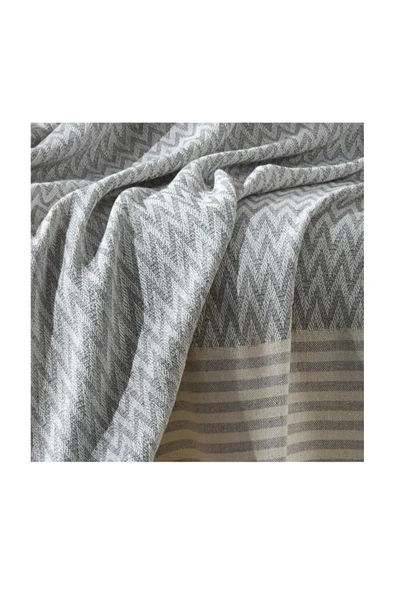 Madame Clean Home LÜX 1.SINIF KALİTE %100 PAMUK KOLTUK ÖRTÜSÜ - ŞALI Bebe Mavisi 175x215 cm - Resim 3