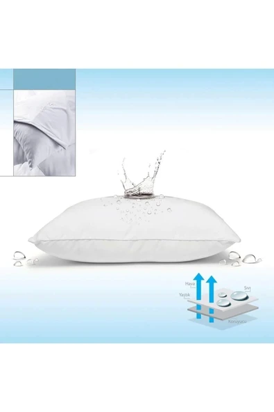 Firuze Lüks Yastık Alezi 2 Adet 50x70 Sıvı Geçirmez - 1