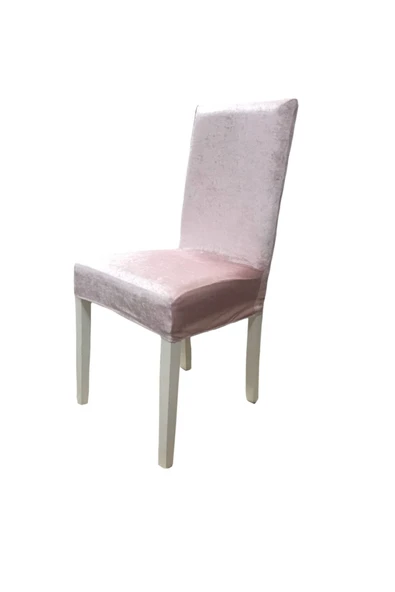 Madame Clean Home Kadife Likralı Sandalye Kılıfı 6'lı Set Pudra ürün görseli