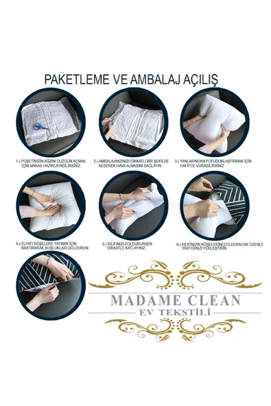 Madame Clean Home Silikon Dolgulu Yastık Soft Yastık  2 Adet Yastık 950 gr - Resim 5