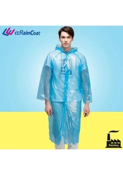 6 Adet İnce Şeffaf Tek Kullanımlık Yağmurluk